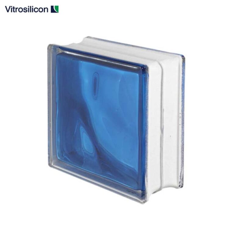 BRIQUE DE VERRE COULEUR BLEU 19x19x8cm VITROSILICON