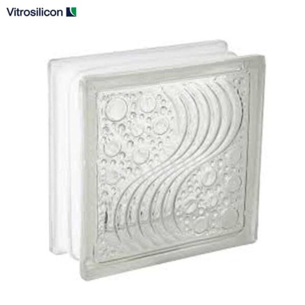 BRIQUE DE VERRE COULEUR VAGUE 19x19x8cm VITROSILICON