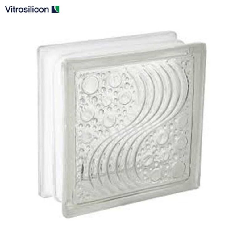 BRIQUE DE VERRE COULEUR VAGUE 19x19x8cm VITROSILICON