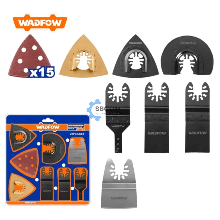 Jeu d’accessoires scie multifonction WADFOW – 22 pcs | SBCOM Tunisie