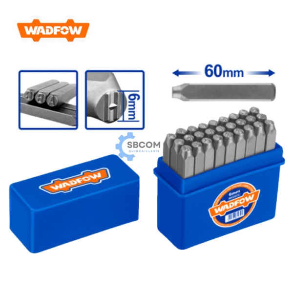 jeu de 27 lettres WADFOW à frapper 6mm SBCOM Tunisie